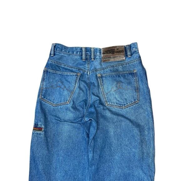 Rare Vintage 90s Paolo Gucci Tupac Biggie Wide Leg Jeans 34 - Picture 6 of 10